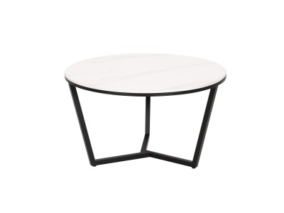 Nowoczesny Zestaw Stolików Kawowych Modig Czarne Nogi, Biały Blat, Czarny Blat 80/60cm 8