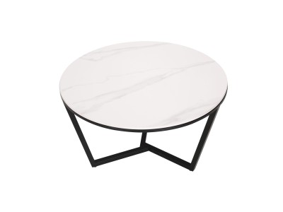 Nowoczesny Zestaw Stolików Kawowych Modig Czarne Nogi, Biały Blat, Czarny Blat 80/60cm 9