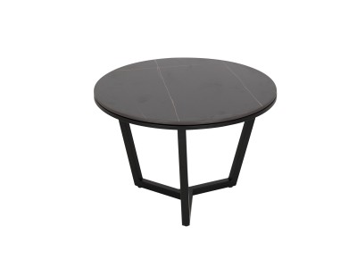 Nowoczesny Zestaw Stolików Kawowych Modig Czarne Nogi, Biały Blat, Czarny Blat 80/60cm 12