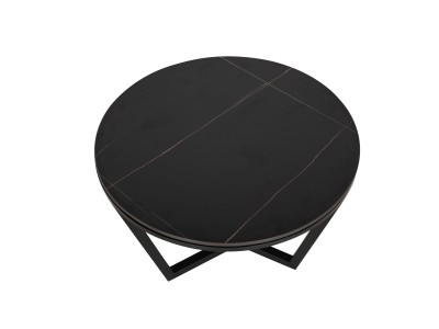 Nowoczesny Zestaw Stolików Kawowych Modig Czarne Nogi, Biały Blat, Czarny Blat 80/60cm 14