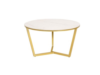 Loftowy Zestaw Stolików Kawowych Modig Złoty, Biały, Czarny 80/60cm 5