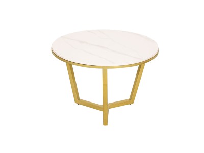 Loftowy Zestaw Stolików Kawowych Modig Złoty, Biały, Czarny 80/60cm 8