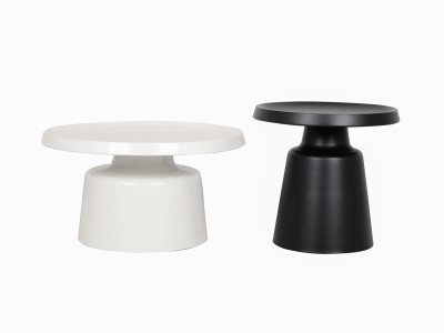 Minimalistyczny Zestaw Stolików Kawowych Modig Biały, Czarny 73/49cm 3