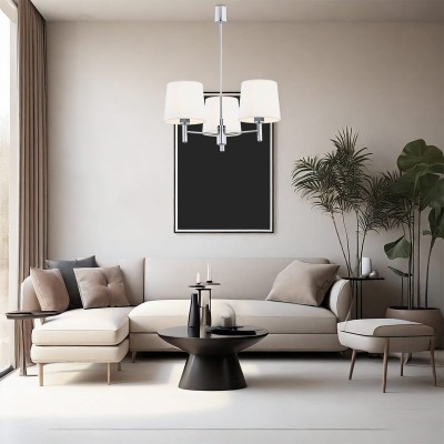 Lampa Wisząca Bolzano Plus Biały Chrom 47x63cm 3