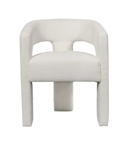 Nowoczesne Krzesło Tapicerowane Leith Białe 62cm