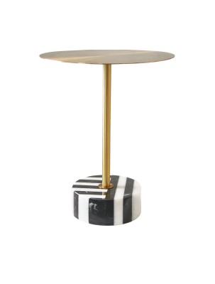 Minimalistyczny Stolik Modig Złoty, Czarno-Biały 35cm 2