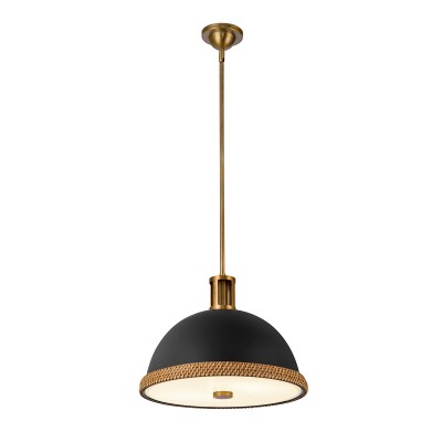 Lampa Wisząca Doral Matowa Czerń, Vintage Mosiądz 2