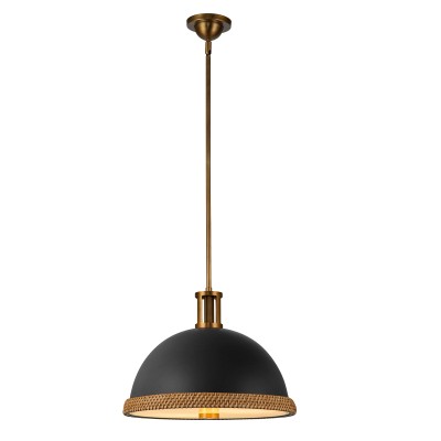 Lampa Wisząca Doral Matowa Czerń, Vintage Mosiądz 3