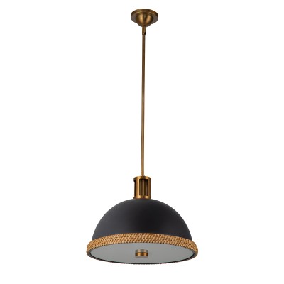 Lampa Wisząca Doral Matowa Czerń, Vintage Mosiądz 9