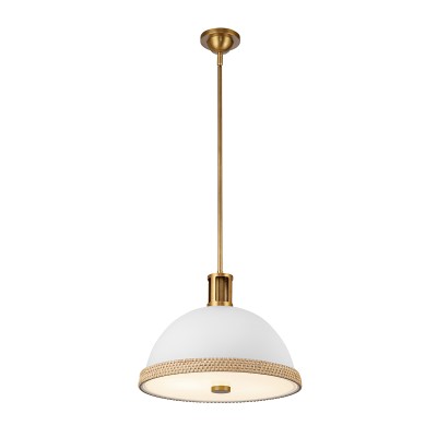 Lampa Wisząca Doral Matowa Biel, Vintage Mosiądz 2