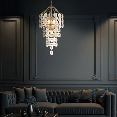 Lampa Wisząca Meridian Przecierane Złoto 7