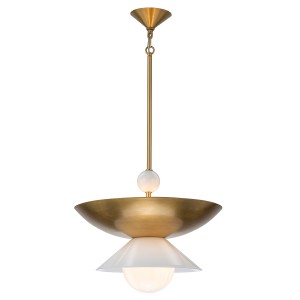 Duża Lampa Wisząca Saucer Postarzany Mosiądz