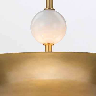 Duża Lampa Wisząca Saucer Postarzany Mosiądz 4