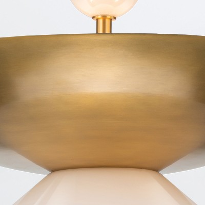 Duża Lampa Wisząca Saucer Postarzany Mosiądz 7