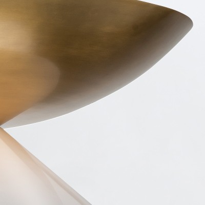 Duża Lampa Wisząca Saucer Postarzany Mosiądz 8