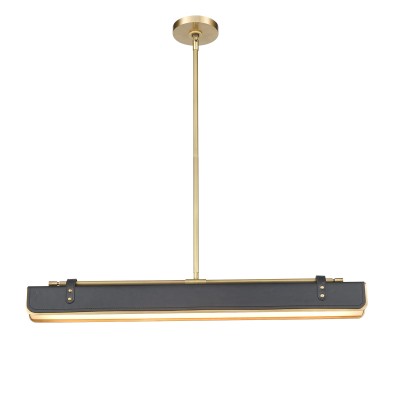 Lampa Wyspowa Led Valise Vintage Mosiądz, Skóra Smokingowa 3