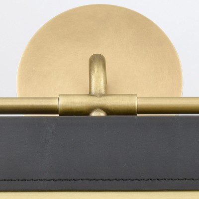 Kinkiet Led Valise Vintage Mosiądz, Skóra Smokingowa 6