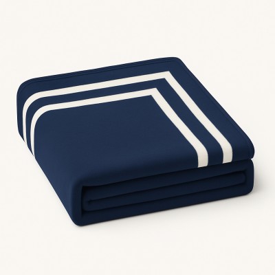 Koc Granatowy z Białą Podwójną Ramką 150x200cm 11