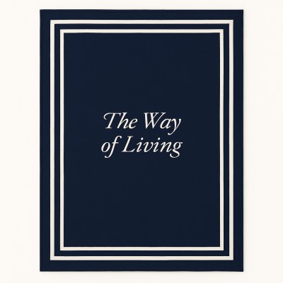 Personalizowany Koc  Granatowy z Białą Ramką i Haftem Monogram 150x200cm 3