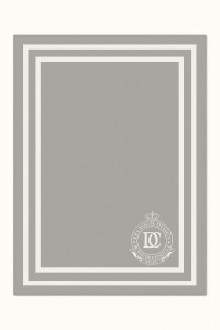 Personalizowany Koc Szary z Białą Ramką i Haftem Monogram 150x200cm