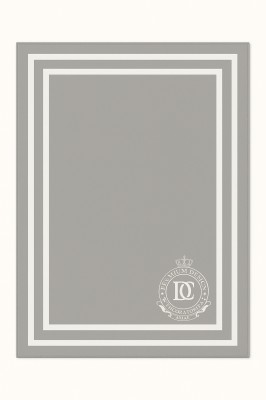 Personalizowany Koc Szary z Białą Ramką i Haftem Monogram 150x200cm  2