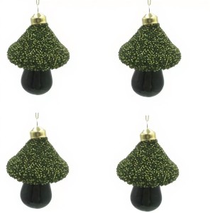 Bombki Grzybki Shine Butelkowo Zielone Set 4 szt.