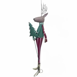 Dekoracja Metalowa Jelonek z Choinką Wys. 90cm