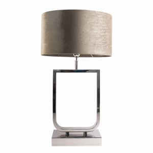 Lampa Stołowa Rodgrigo z Abażurem Ovel Velvet Taupe Wys.  82cm