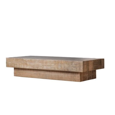 Nowoczesny Stolik Kawowy Drewniany Iowa Beżowy 150x60x30cm 8