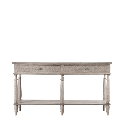 Konsola Klasyczna Mahoniowa Mustique Szara 150x45x80cm 9