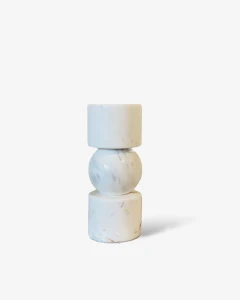 Świecznik Biały Marmur  Marble Wys. 19,5cm