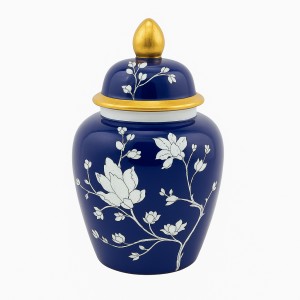 Waza Ceramiczna Amfora Biało-Granatowa Taoci S Wys. 32cm