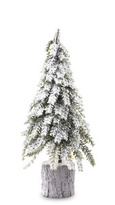 Dekoracyjna Choinka Ośnieżona na Pieńku Wys. 37cm