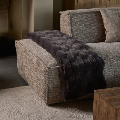 Pled  Granatowy Futerko Elias Faux 180x130 Riviera Maison 3