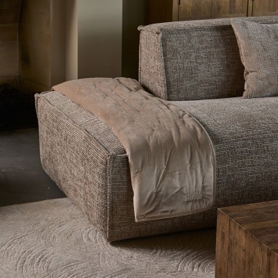 Pled Beżowy Marthon Velvet Throw 180x130cm Riviera Maison 3