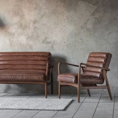 Klasyczny Fotel Datsun Skórzany Brązowa Skóra 70x74x80cm 10