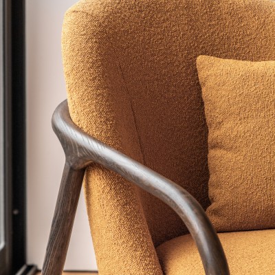 Stylowy Fotel Dębowy Taupe 68x84x83cm 10
