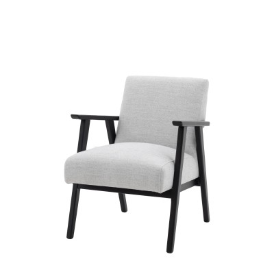 Nowoczesny Fotel Dębowy Jasnoszary 61x73x80cm 12