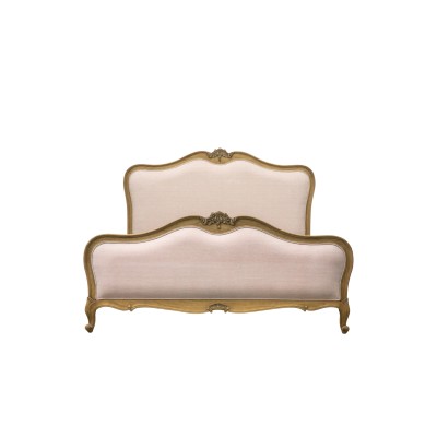 Łóżko Klasyczne Lniane Beżowe Chic 201x214x125cm 8