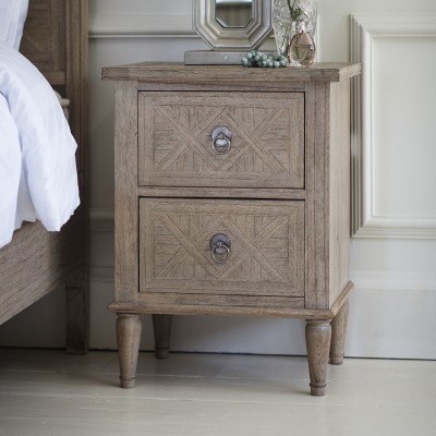 Kolonialny Stolik Nocny Drewniany Szarobrązowy 50x40x66cm 8