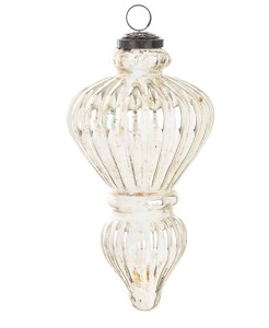 Zawieszka Szklana Vintage  Biały Dł. 21cm
