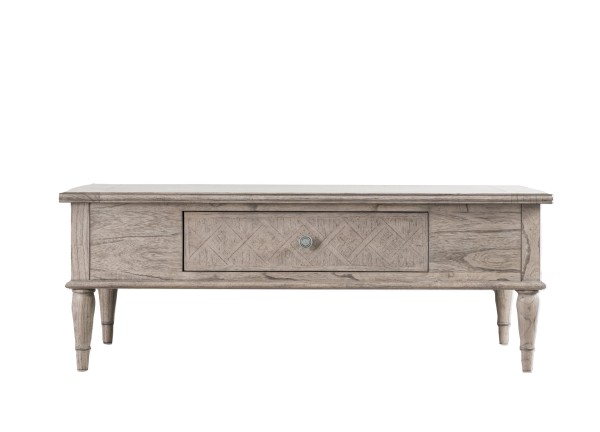 Stolik Kawowy Klasyczny Musmtique Mahoniowy Szary 120x60x44cm