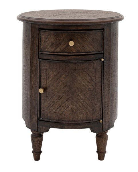 Klasyczny Stolik Pomocniczy Drewniany Madison Brązowy 45x45x58cm