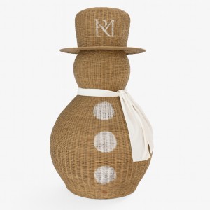 Dekoracja Rattanowy Bałwanek Snowman Riviera Maison Wys.  180cm