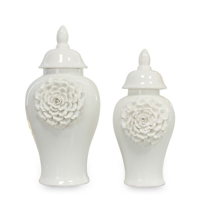 Waza Ceramiczna Amfora Blossom Biała Wys. 47cm 3