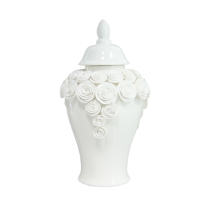 Waza Ceramiczna Amfora Rose Biała Wys. 45cm