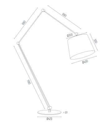 Lampa Podłogowa Zakyntos Bis Chrom Biała Wys.200cm 3
