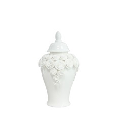 Waza Ceramiczna Amfora Rose Biała Wys. 38cm