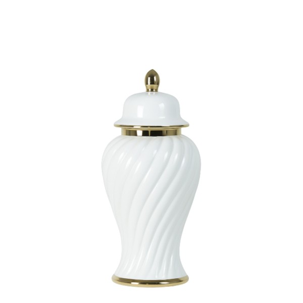 Waza Ceramiczna Amfora Prestige Biało-Złota Wys. 37cm