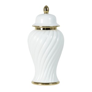 Waza Ceramiczna Amfora Prestige Biało-Złota Wys. 50cm